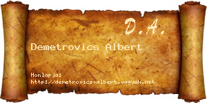 Demetrovics Albert névjegykártya